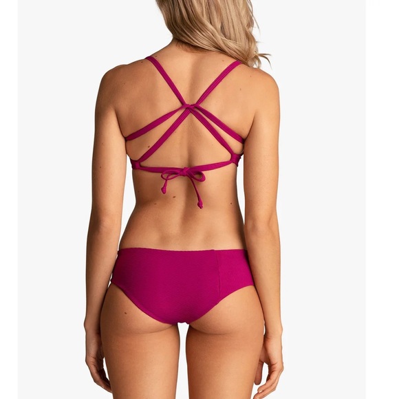Boys + Arrows Magenta Pink Ribbed Bikini Set- Dylan Top + Wallace Bottoms - Picture 5 of 16